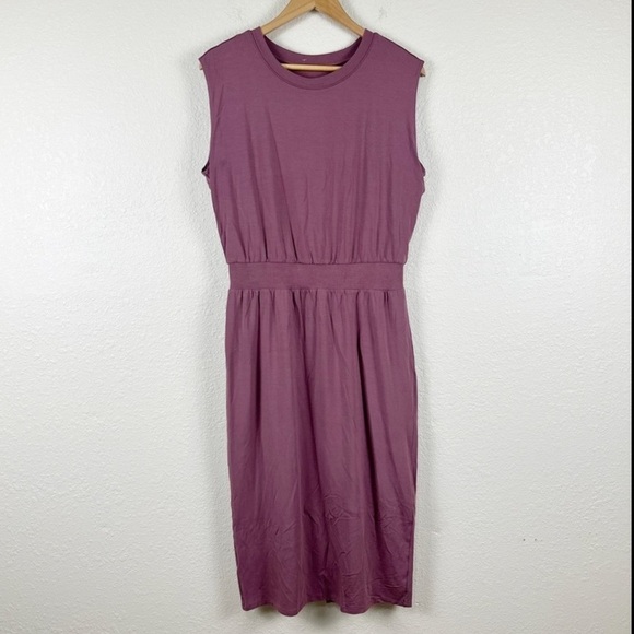 Athleta Santorini Cinch Sleeveless Midi Dress Size Medium Women - Picture 1 of 15